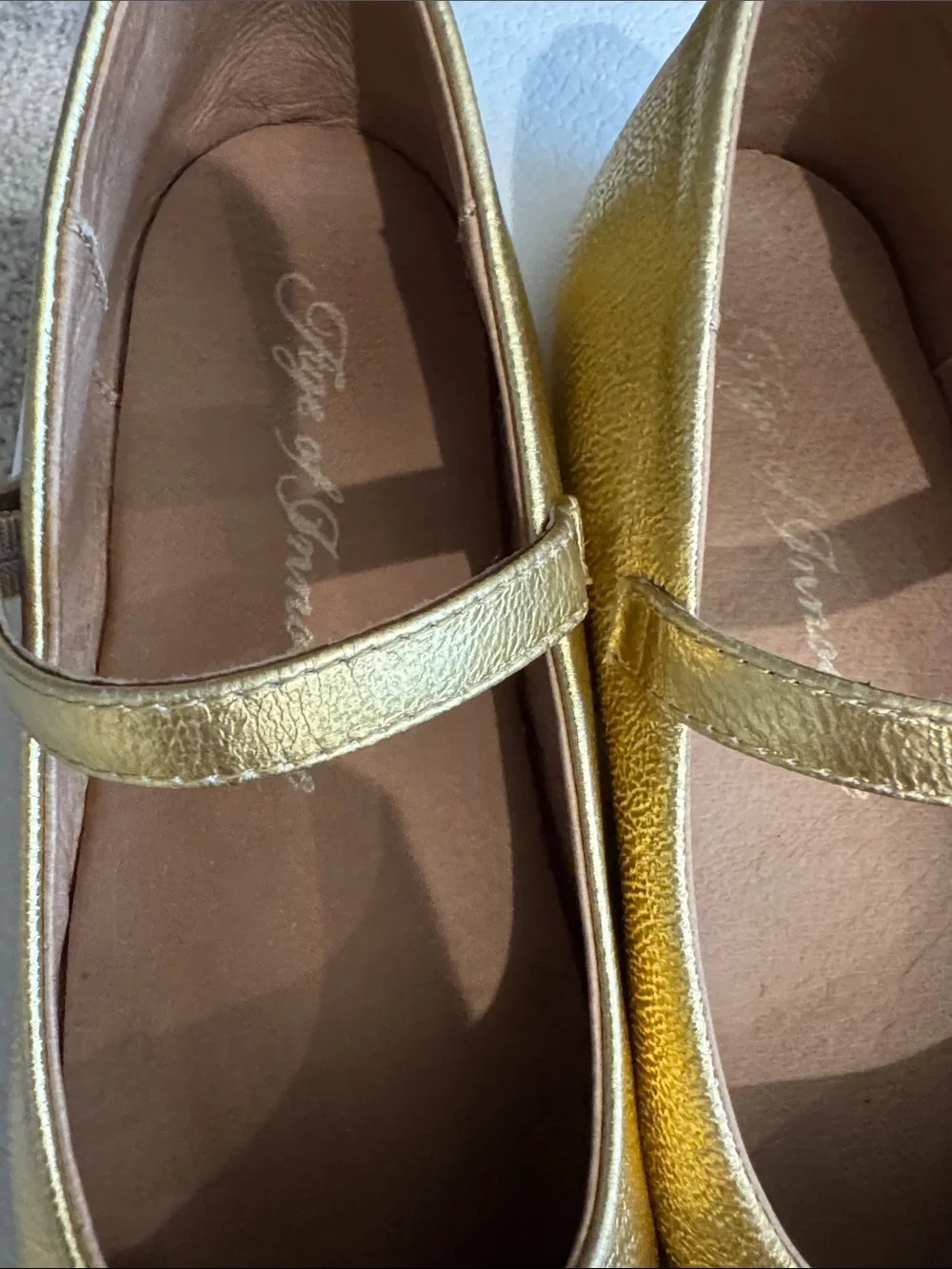 Gold Bow Mary Jane Flats by Age of Innocence